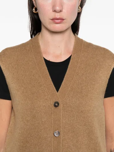 Marc O'polo Button-up Gilet In Brown