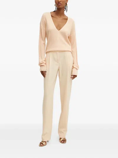 Patrizia Pepe Belted Trousers In Brown