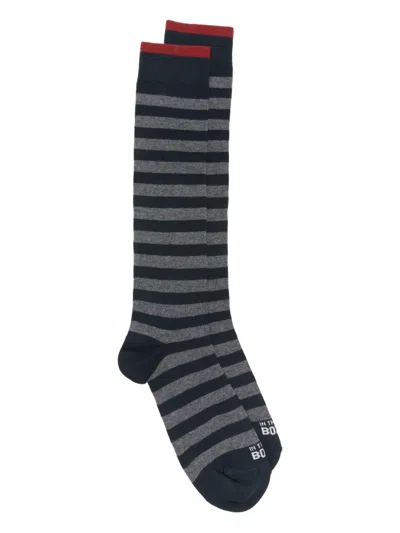In The Box Striped Trim Socks In Black