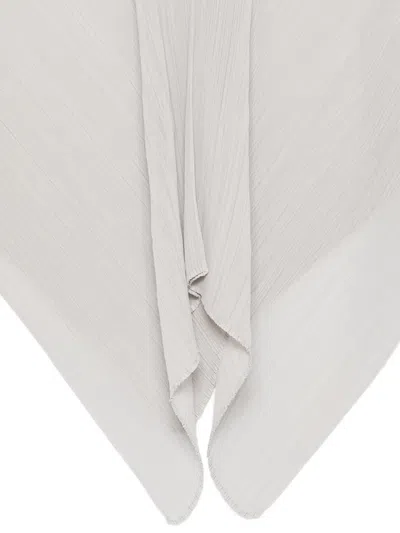 Issey Miyake Pleated Scarf In White