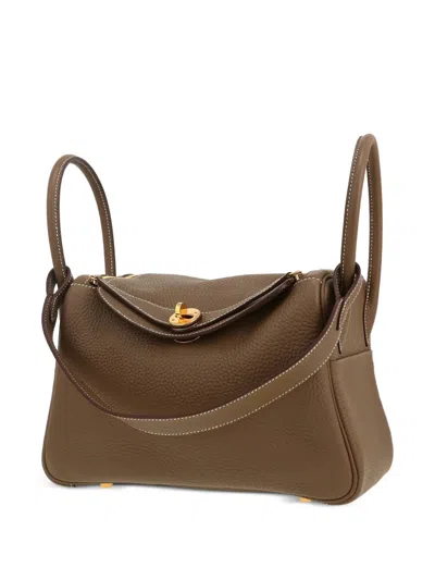 Pre-owned Hermes 2021 Lindy 26 Double-handle Handbag In Brown