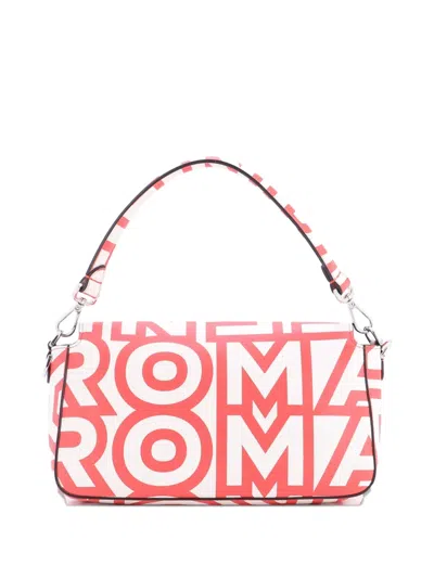 Pre-owned Fendi X Marc Jacobs Baguette Nm Bag Printed Leather Medium Shoulder Bag In Red