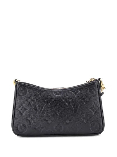 Pre-owned Louis Vuitton Easy Pouch On Strap Monogram Empreinte Leather Shoulder Bag In Black