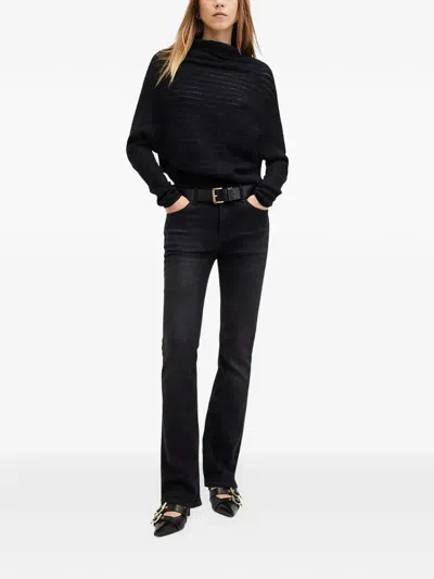 Allsaints Ridley Funnel Neck Sweater In Black