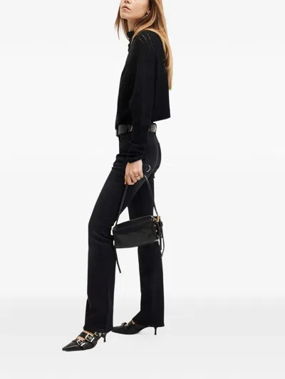 Allsaints Ridley Funnel Neck Sweater In Black