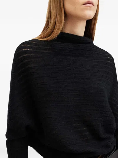 Allsaints Ridley Funnel Neck Sweater In Black