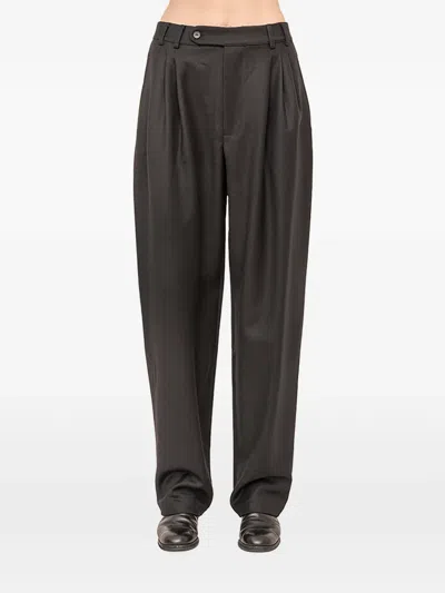 Andrea Ya'aqov Pleated Belt-loop Trousers In Black