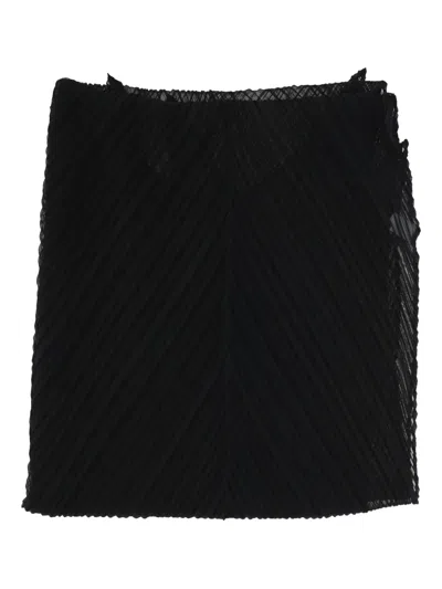 Issey Miyake Pleated Scarf In Black