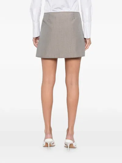 Courrèges Button Paid Skirt In Neutral