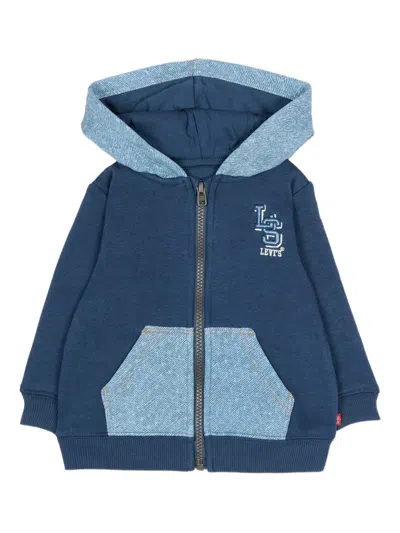 Levi's Logo-embroidered Hoodie In Blue