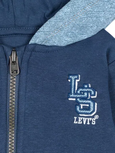 Levi's Logo-embroidered Hoodie In Blue