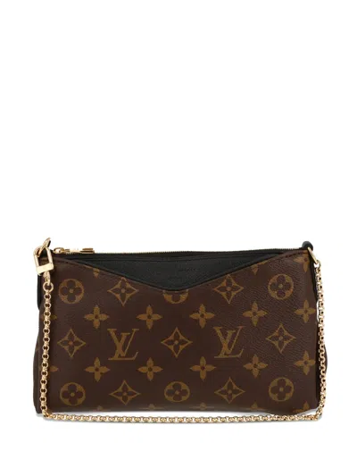 Pre-owned Louis Vuitton 2012 Pallas Chain Monogram Shoulder Bag In Brown