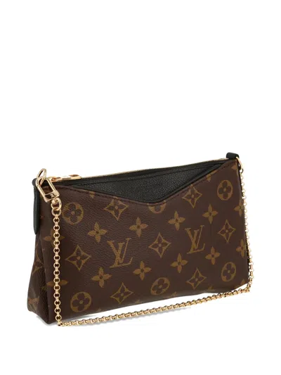 Pre-owned Louis Vuitton 2012 Pallas Chain Monogram Shoulder Bag In Brown