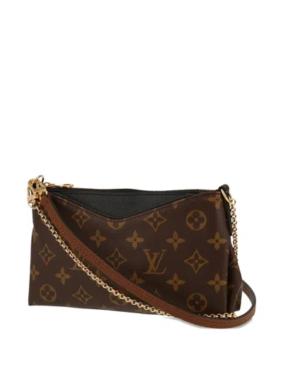 Pre-owned Louis Vuitton 2012 Pallas Chain Monogram Shoulder Bag In Brown