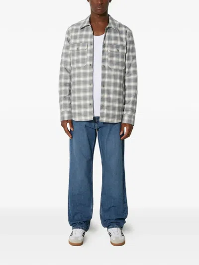 A.p.c. Check-pattern Pocket Shirt In Gray