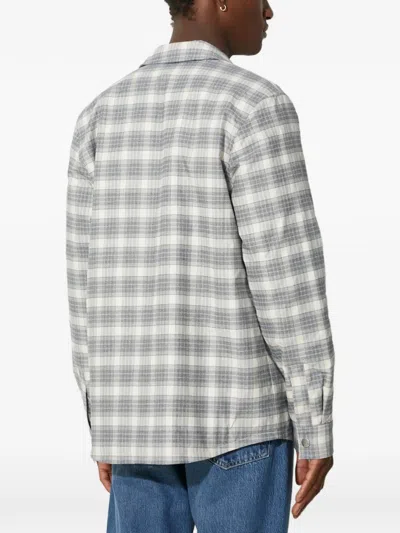 A.p.c. Check-pattern Pocket Shirt In Gray