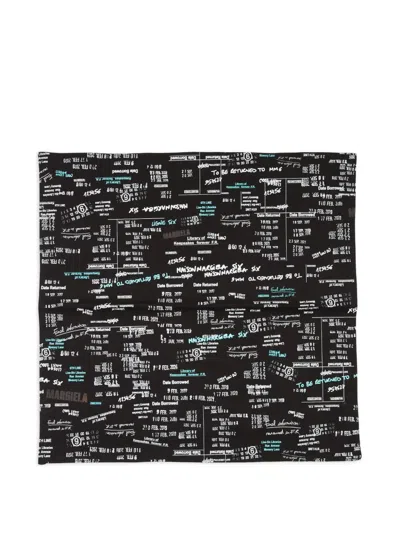 Mm6 Maison Margiela Jacquard Print Square Scarf In Black