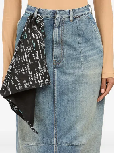 Mm6 Maison Margiela Jacquard Print Square Scarf In Black