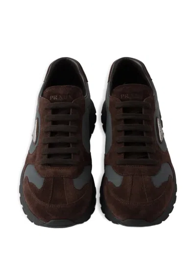 Prada Laces Triangle-logo Sneakers In Multi