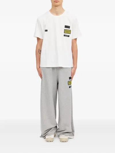 Mm6 Maison Margiela Patch Graphic Crew Neck Short Sleeve T-shirt In White