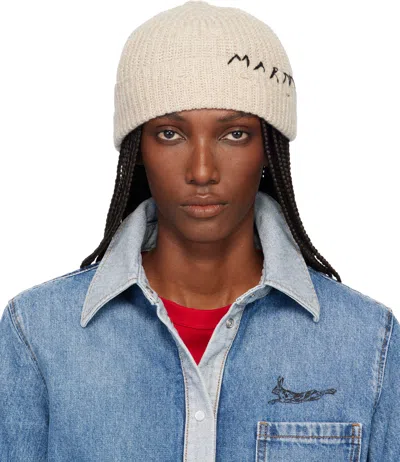 Marni Beige Wool Beanie