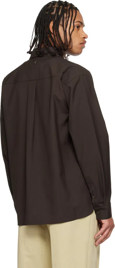 Le17septembre Brown Classic Wool-blend Shirt In Brown