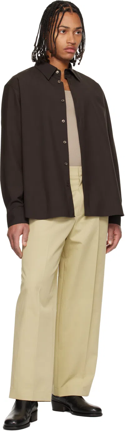 Le17septembre Brown Classic Wool-blend Shirt In Brown