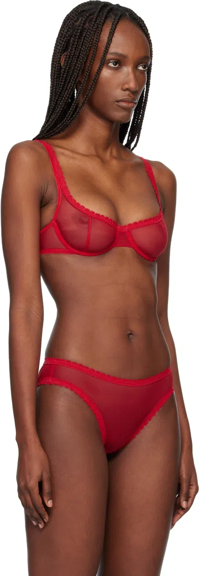 Fruity Booty Red Moss Bra In Red