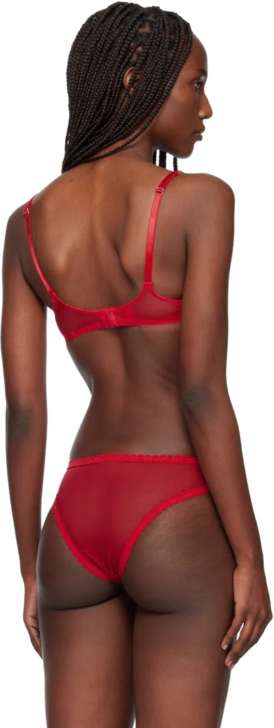 Fruity Booty Red Moss Bra In Red