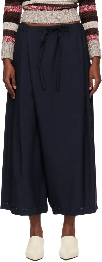 Marni Black Batavia Wool Low-crotch Trousers In Black