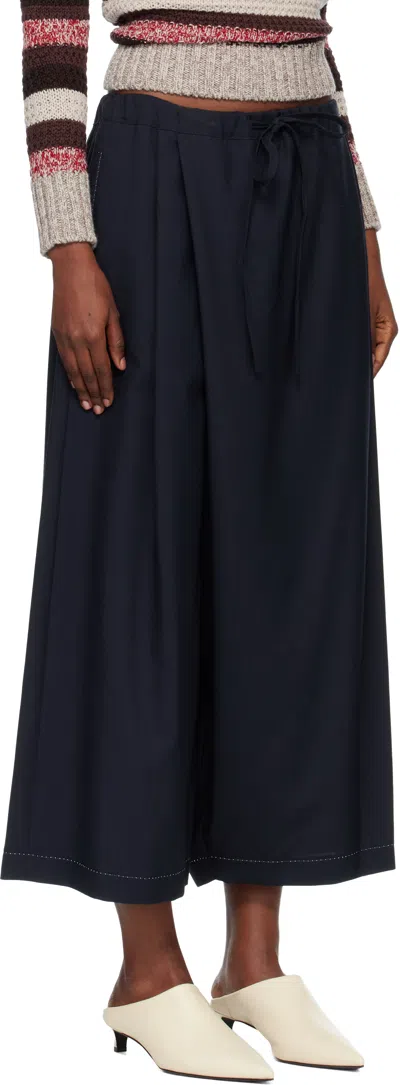 Marni Black Batavia Wool Low-crotch Trousers In Black