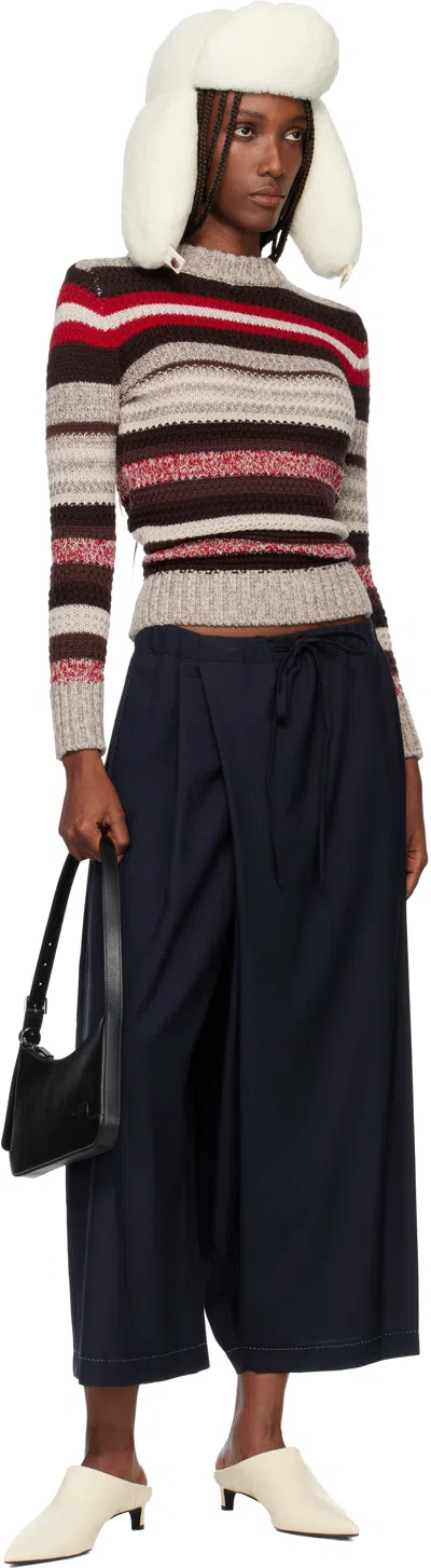 Marni Black Batavia Wool Low-crotch Trousers In Black