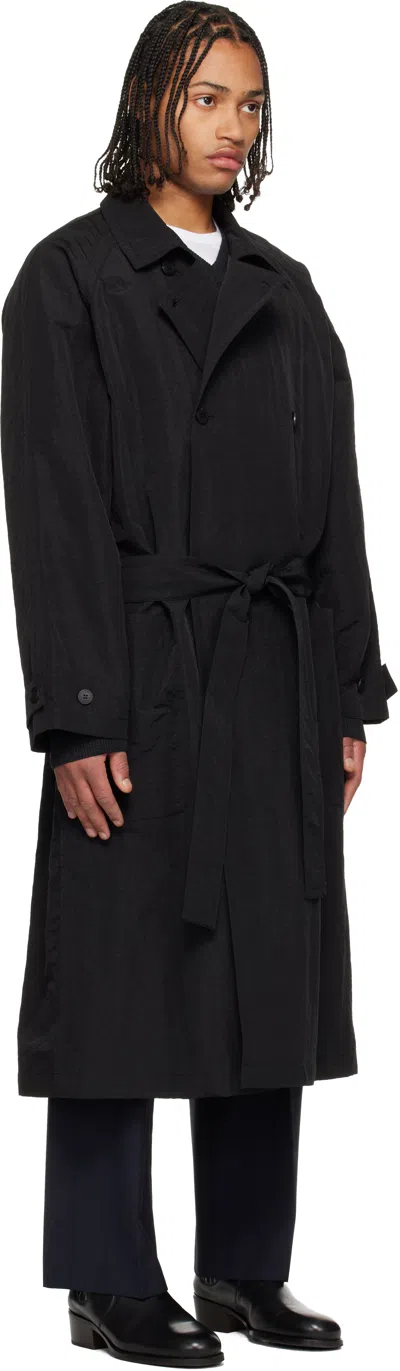 Le17septembre Black Crisp Raglan Trench Coat In Black