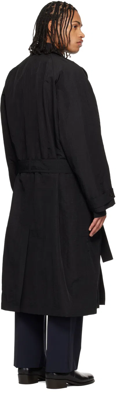 Le17septembre Black Crisp Raglan Trench Coat In Black
