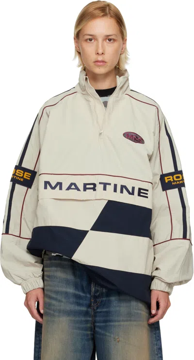 Martine Rose Beige Hockey Pullover Jacket In Gray