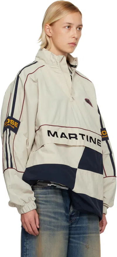 Martine Rose Beige Hockey Pullover Jacket In Gray