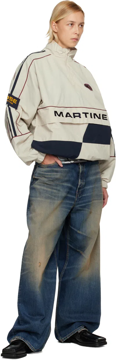 Martine Rose Beige Hockey Pullover Jacket In Gray