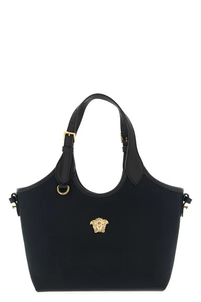 Versace La Medusa Mini Shopping Bag In Black