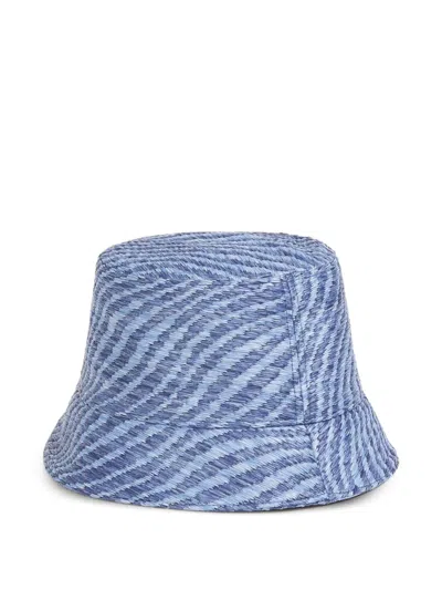 Marni Raffia-effect Bucket Hat In Blue