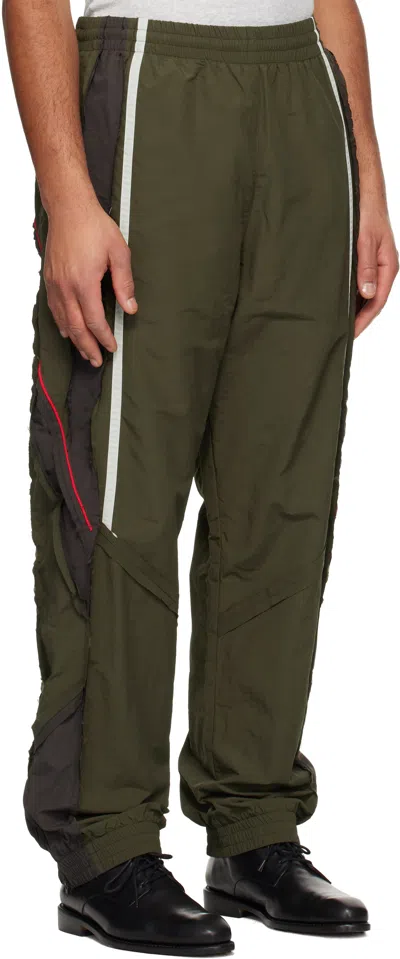 Martine Rose Khaki Layered Track Pants In Green