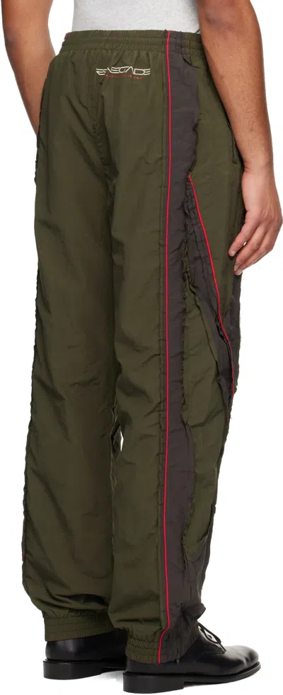 Martine Rose Khaki Layered Track Pants In Green