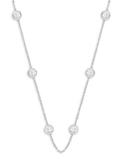 Saks Fifth Avenue Women's 14k White Gold & 5 Tcw Lab-grown Diamond Station Necklace In Metallic