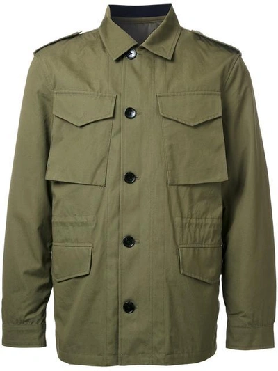 Shop Kent & Curwen Detachable Quilted Military Jacket In Green
