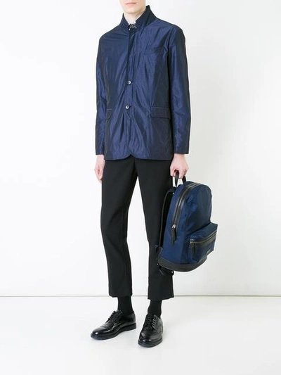 Shop Kent & Curwen Stripe Casual Blazer Jacket In Blue