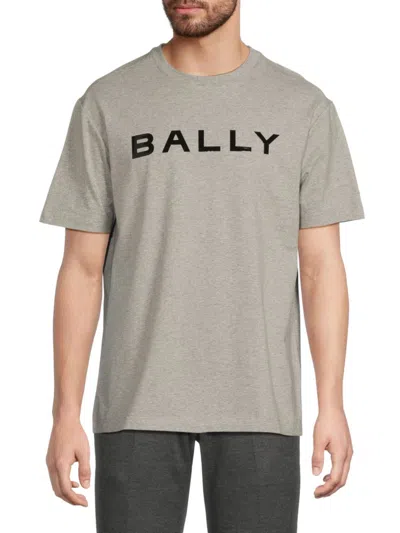 Bally Men's Heathered Logo Cotton-blend T-shirt In Gray