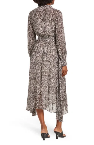 Hugo Boss Boss Dawala Tie Waist Midi Dress In Gray