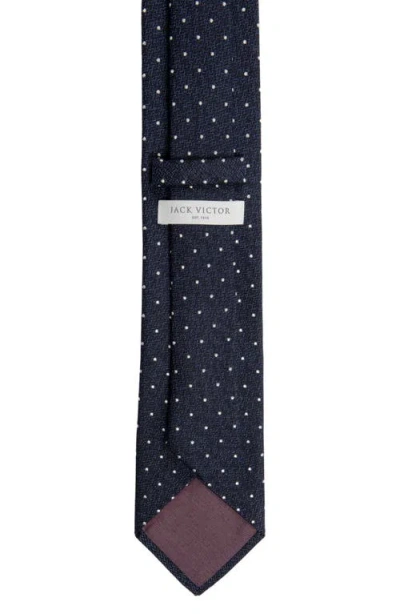 Jack Victor Cotton Blend Tie In Blue