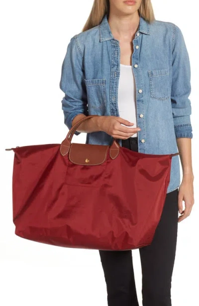 Longchamp Large Le Pliage Original Travel Bag In Red