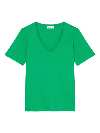 Marc O'polo V-neck Short-sleeve T-shirt In Green