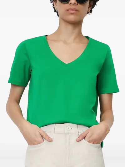 Marc O'polo V-neck Short-sleeve T-shirt In Green